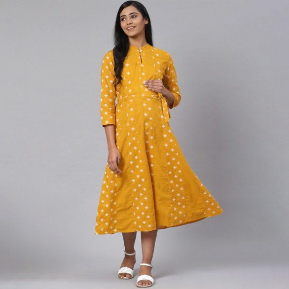 http://3.7.113.133/products/women-mustard-yellow-off-white-printed-pure-cotton-maternity-a-line-dress