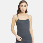 Women Charcoal Grey Solid Thermal Top